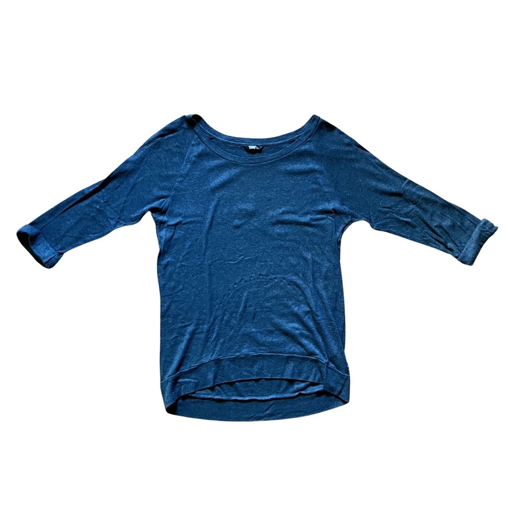 Women's Oversize Indigo Scoopneck Sweatshirt Top Relaxed Fit Athleisure